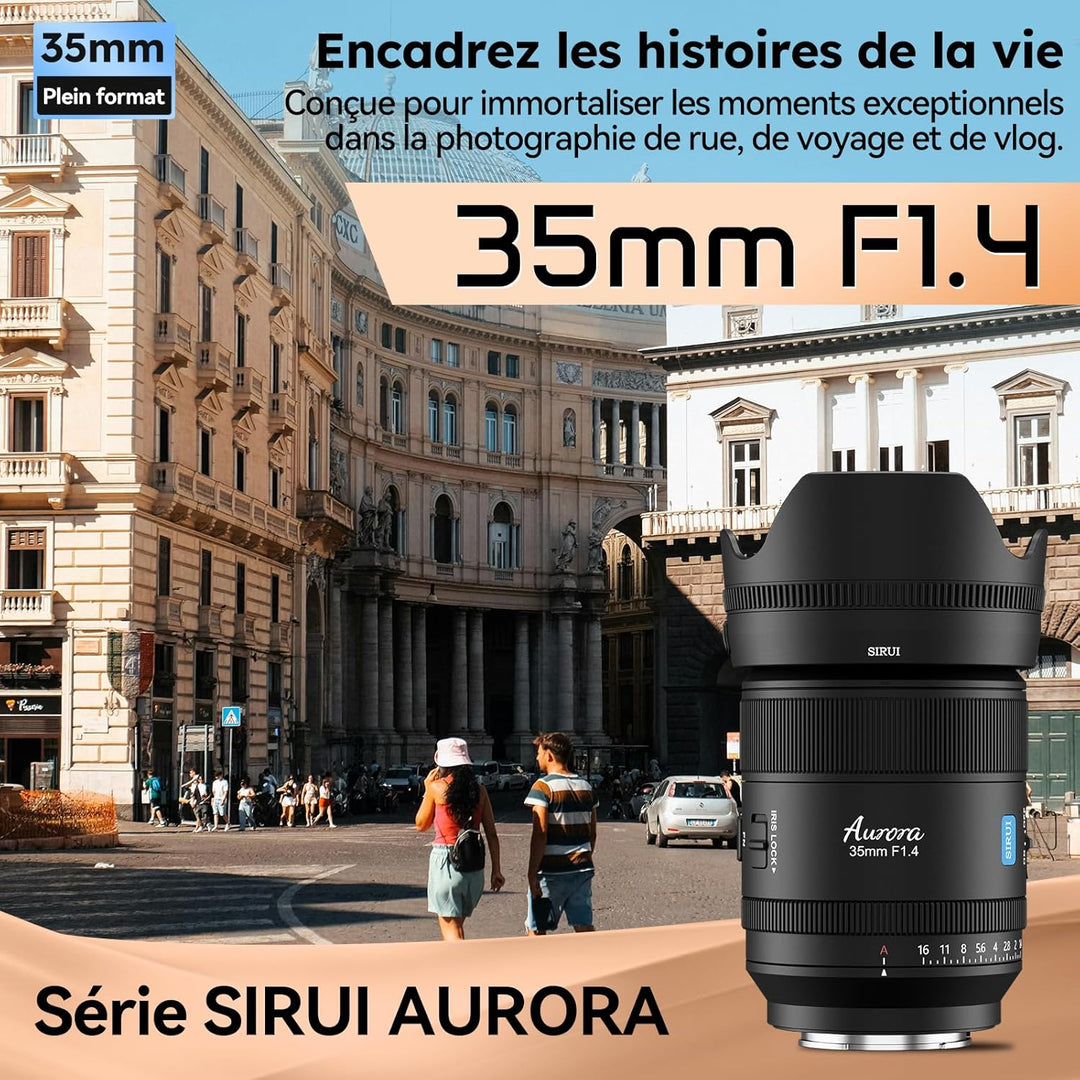 SIRUI Aurora 35mm F1.4 Full Frame Auto Focus Lens, Wide Angle Prime Lens for E Mount Cameras FX3, FX