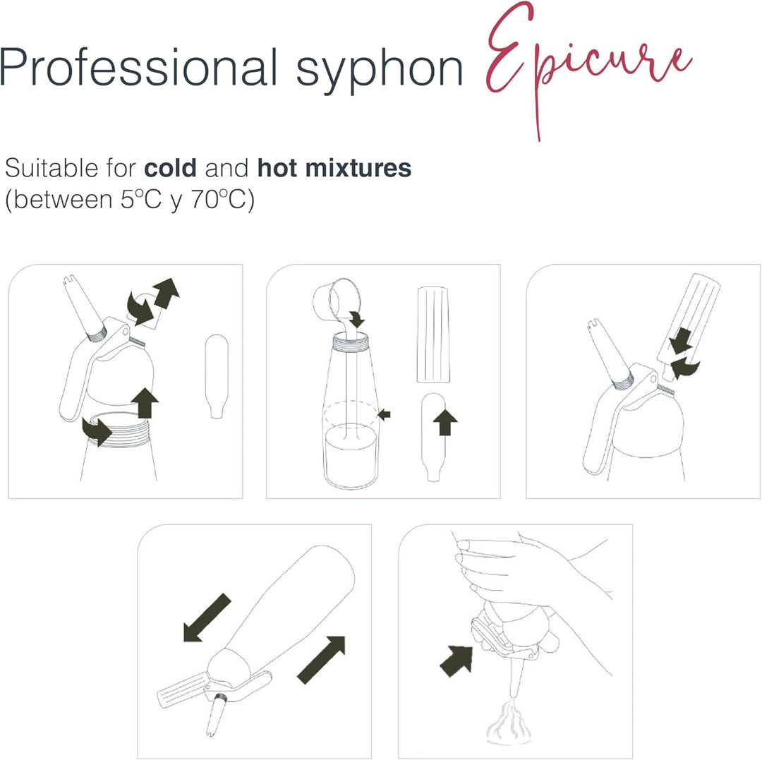 Lacor - 68300 - Siphon, Epikureischer Siphon, Robust & Langlebig, Edelstahl 18/10, Heiss- und Kaltsc