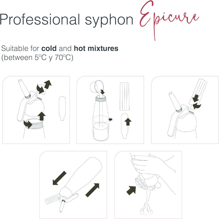 Lacor - 68300 - Siphon, Epikureischer Siphon, Robust & Langlebig, Edelstahl 18/10, Heiss- und Kaltsc