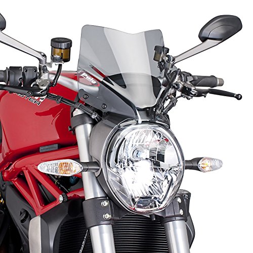 Nakedbike-Scheibe kompatibel für Ducati Monster 1200 R 16-19 rauchgrau Puig NG Sport