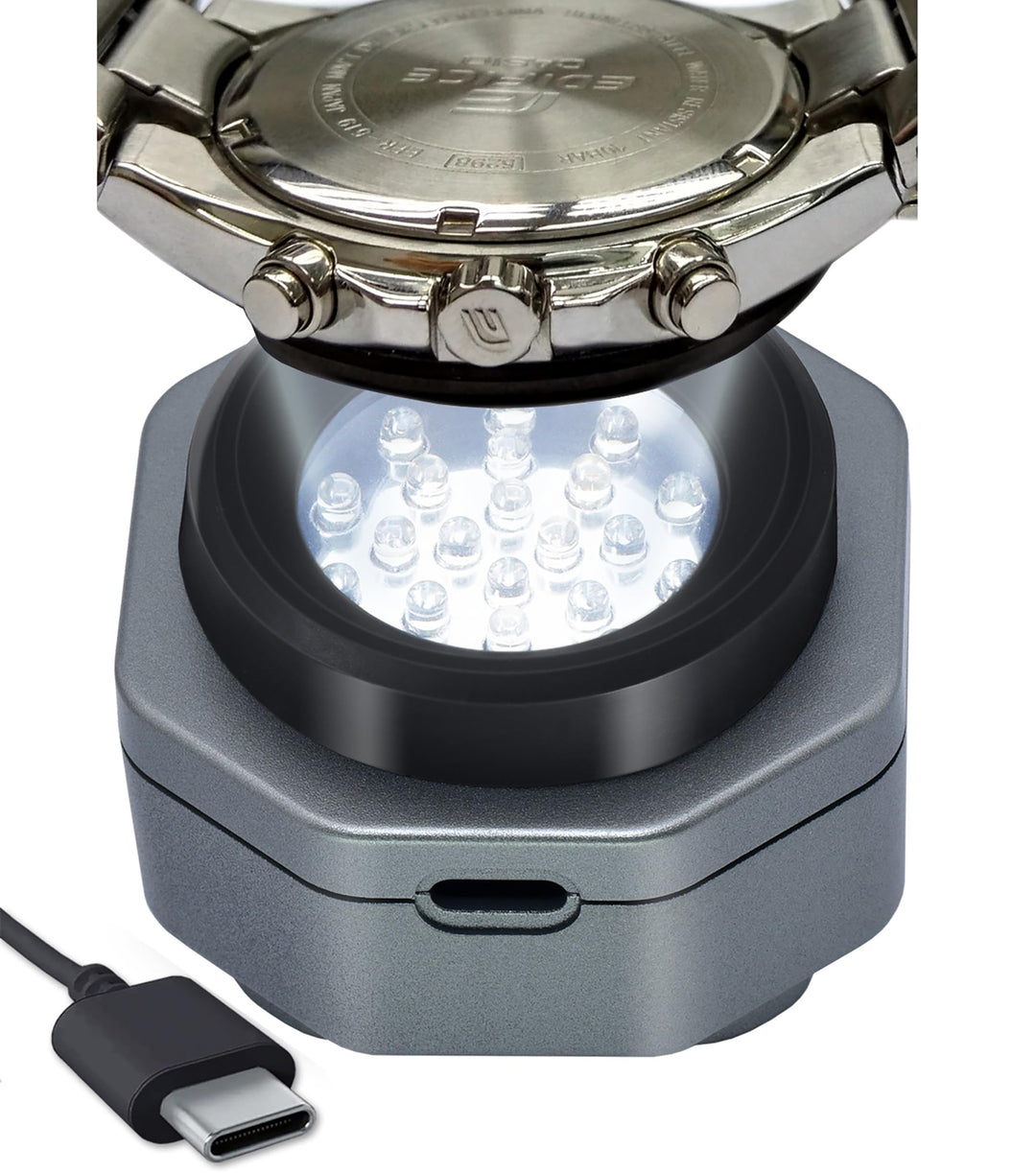 CoolFire - Typ-C UV-freies Solaruhr-Schnellladegerät für alle Eco-Solaruhren für Herren, Reloj Hombr