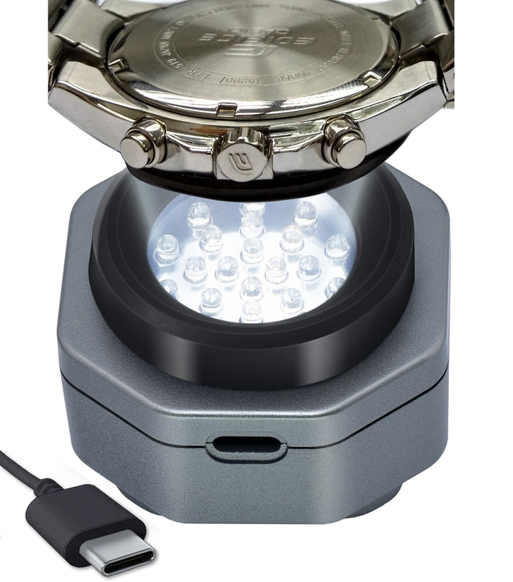 CoolFire - Typ-C UV-freies Solaruhr-Schnellladegerät für alle Eco-Solaruhren für Herren, Reloj Hombr
