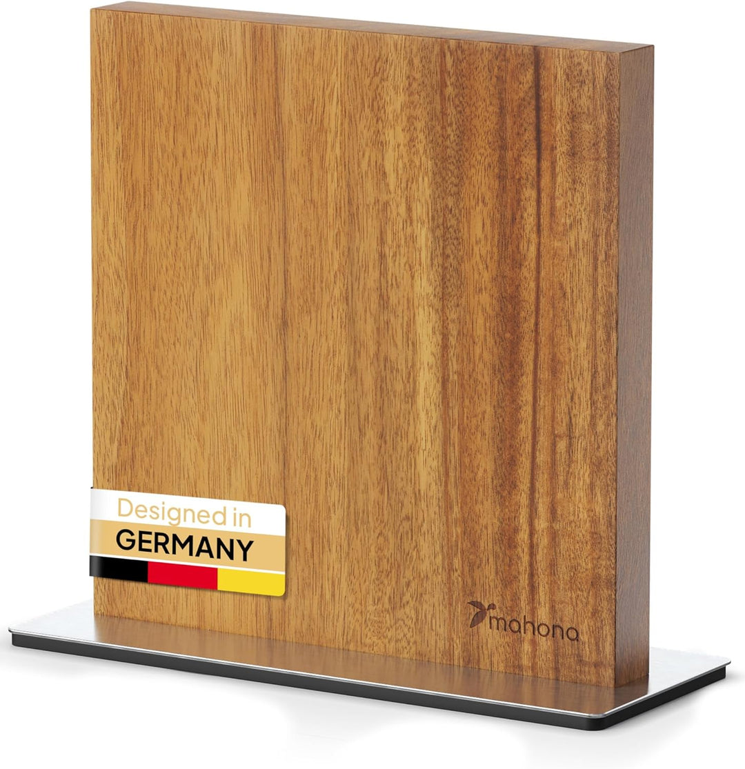 Messerblock Magnetisch Ohne Messer aus Akazienholz – Magnet-Messerhalter Universal Unbestückt Holz –