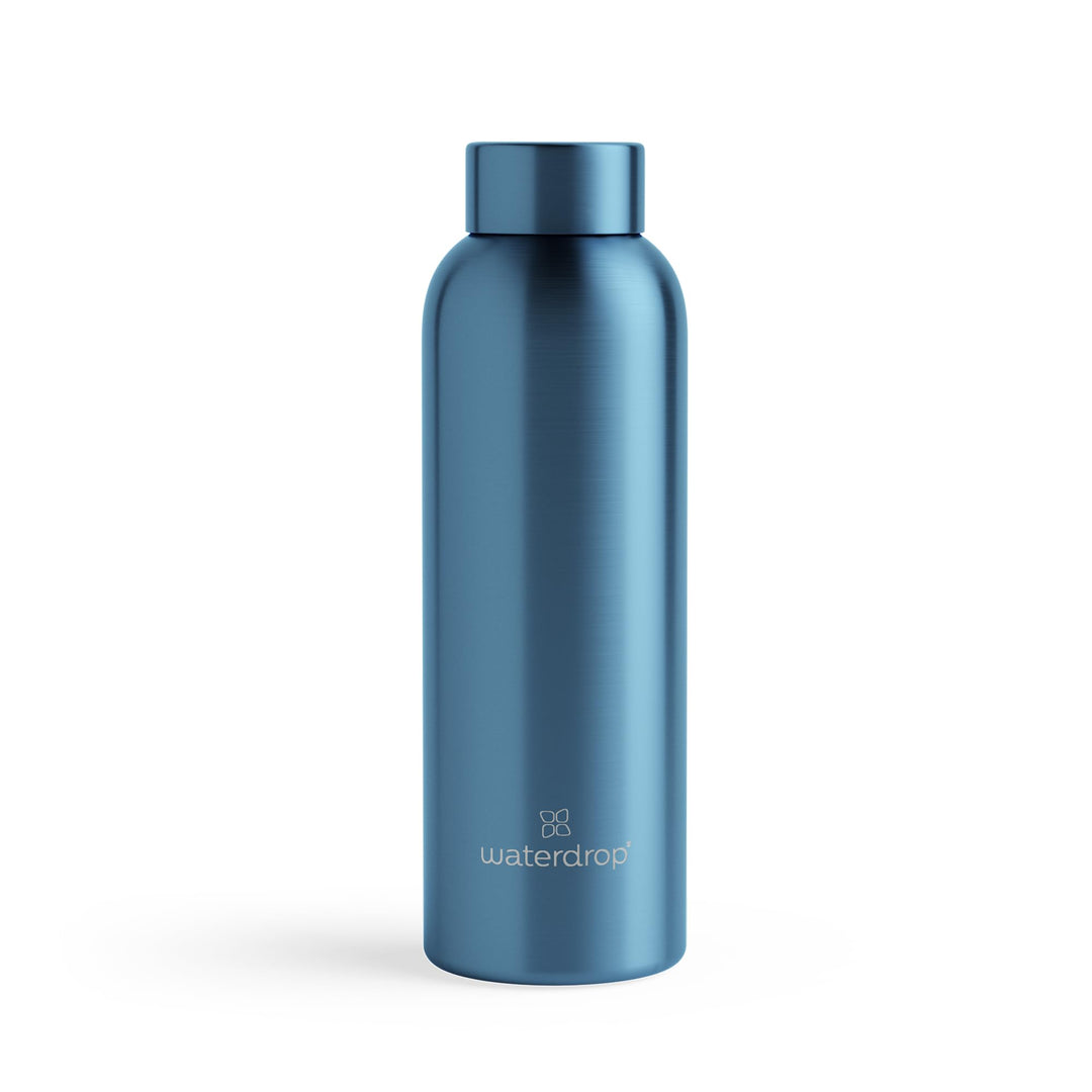 waterdrop® Steel Bottle 600ml isolierte Trinkflasche auslaufsicher | Thermosflasche 24h kalt, 12h he