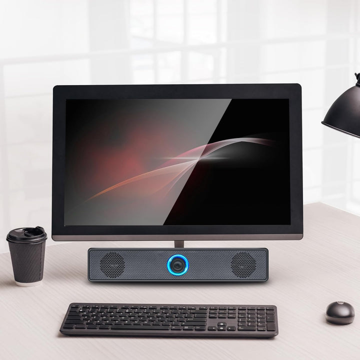 Defender® Z2 PC Lautsprecher – 2.0 Soundbar für PC, Laptop & Monitor – 6W Stereo Speaker mit LED-Lau