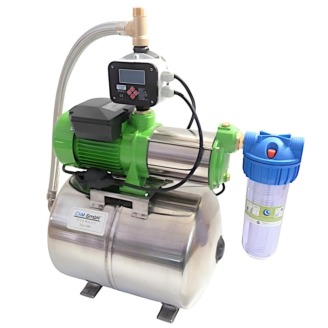 Hauswasserwerk 50 L Edelstahl 1,5 Kw 8,5 Bar 8400 L/h Gartenpumpe, Wasserpumpe