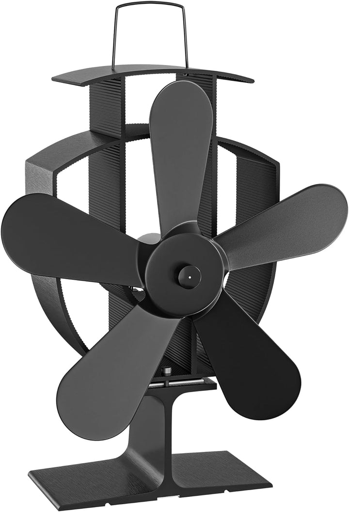 Wiltec Kaminofenventilator 5 Blatt Gebläse für Ofen 50-300°C Kaminventilator Ofenventilator stromlos