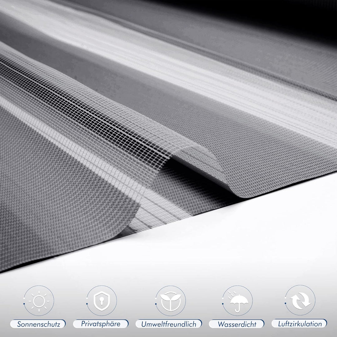 SBARTAR Doppelrollo Klemmfix Rollos für Fenster ohne Bohren & zum Bohren (Anthrazit 90 x 130cm) Duo