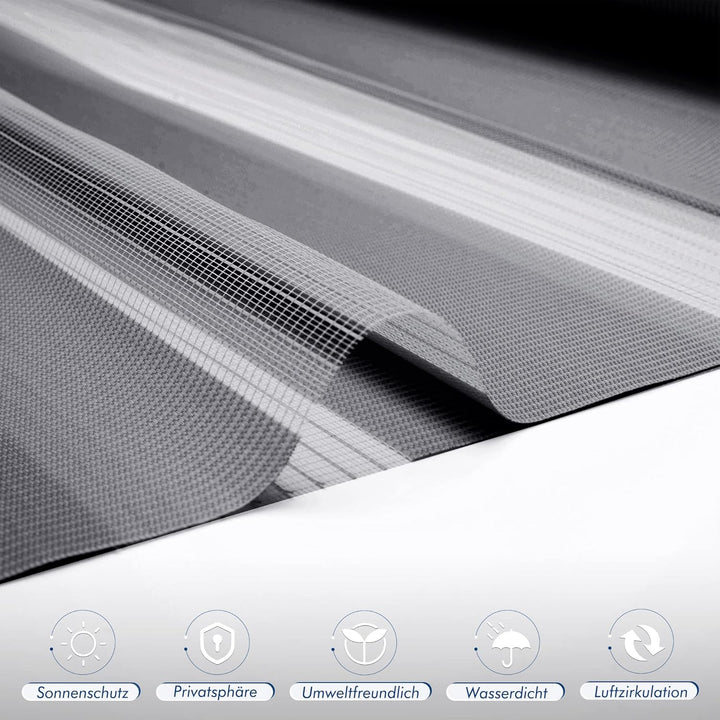 SBARTAR Doppelrollo Klemmfix Rollos für Fenster ohne Bohren & zum Bohren (Anthrazit 90 x 130cm) Duo