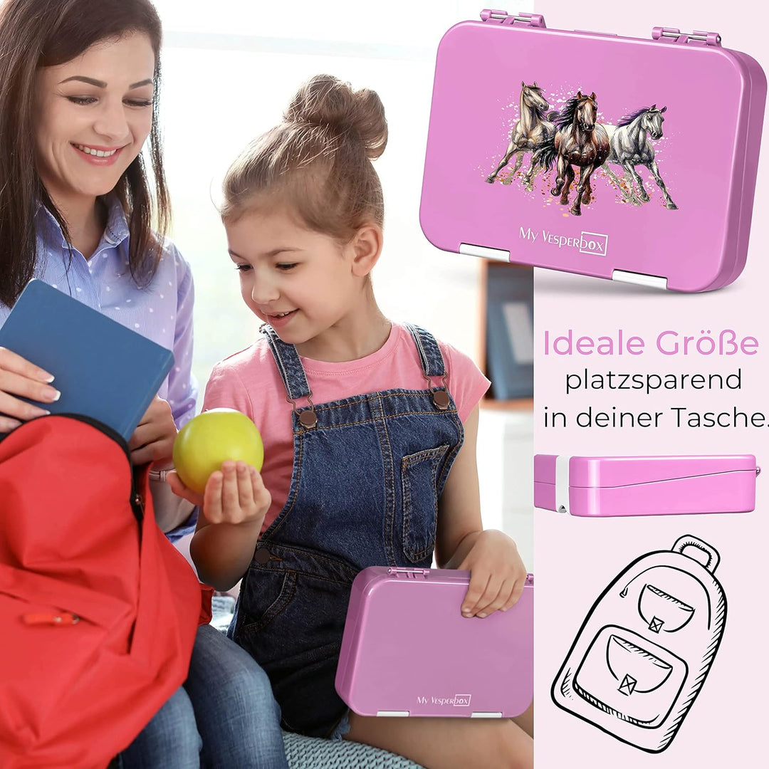 My Vesperbox® Brotdose für Kinder mit Fächern [LEN] - Lunchbox mit Trennfächern - Bento Box - Jausen