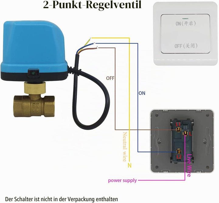 2 wege motorkugelhahn 230v 3 Kabel - kugelventil elektrisch 220v zwei wege motorventil 1/2 3/4 1 1-1