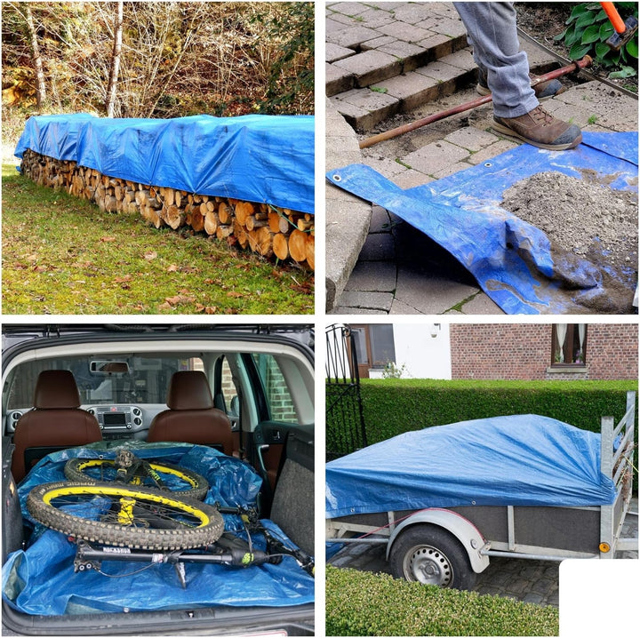 Perel 110-1215 Abdeckplane Stark, Blau/khaki, 12 x 15 m 12 x 15 m Blau / Khaki, 12 x 15 m Blau / Kha