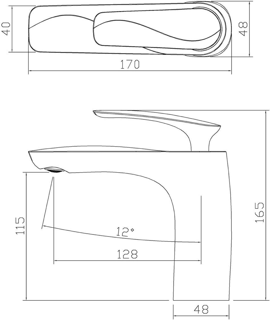 doporro Design Armatur Wasserhahn Bad Weiss | Waschtischarmatur für Waschbecken | Waschbeckenarmatur