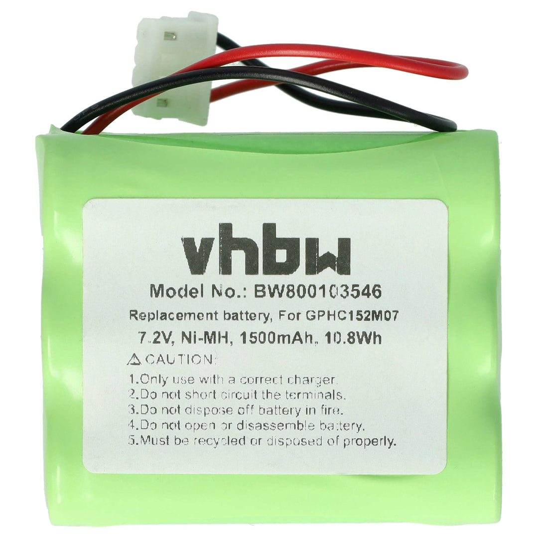 vhbw Akku kompatibel mit Dirt Devil Evo M678 Home Cleaner Heimroboter (1500 mAh, 7,2 V, NiMH)