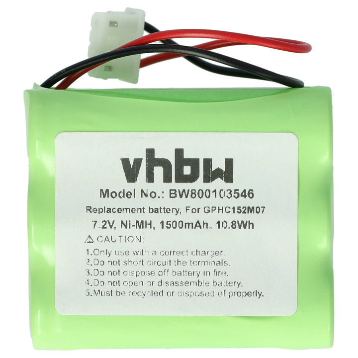 vhbw Akku kompatibel mit Dirt Devil Evo M678 Home Cleaner Heimroboter (1500 mAh, 7,2 V, NiMH)