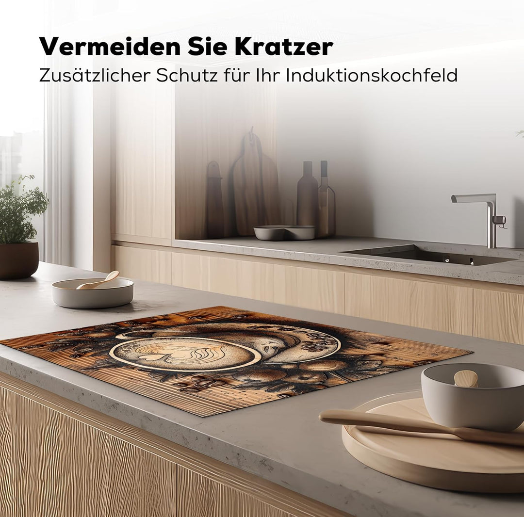 KitchenYeah© Herdabdeckplatte 77x59 cm Einteilig Küche Herdabdeckung Induktionsfeld Ceranfeld Herdab