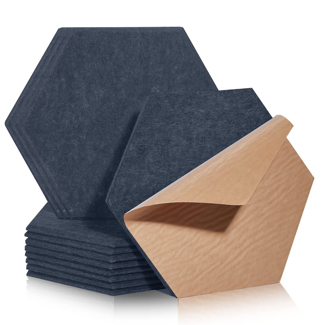 Hexagon Akustikplatten selbstklebend 12 Stück I Schallabsorber Schallschutz mit hoher Dichte für Wan