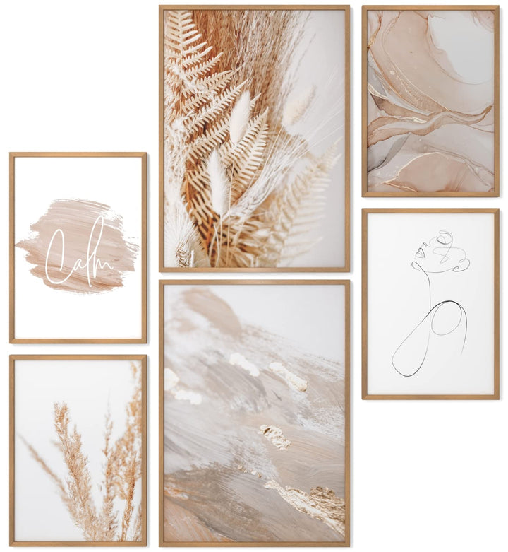 Papierschmiede® Mood Poster Set Boho Acryl, Bilder Set mit Rahmen (Farbe wählbar) Wohnzimmer Deko Mo