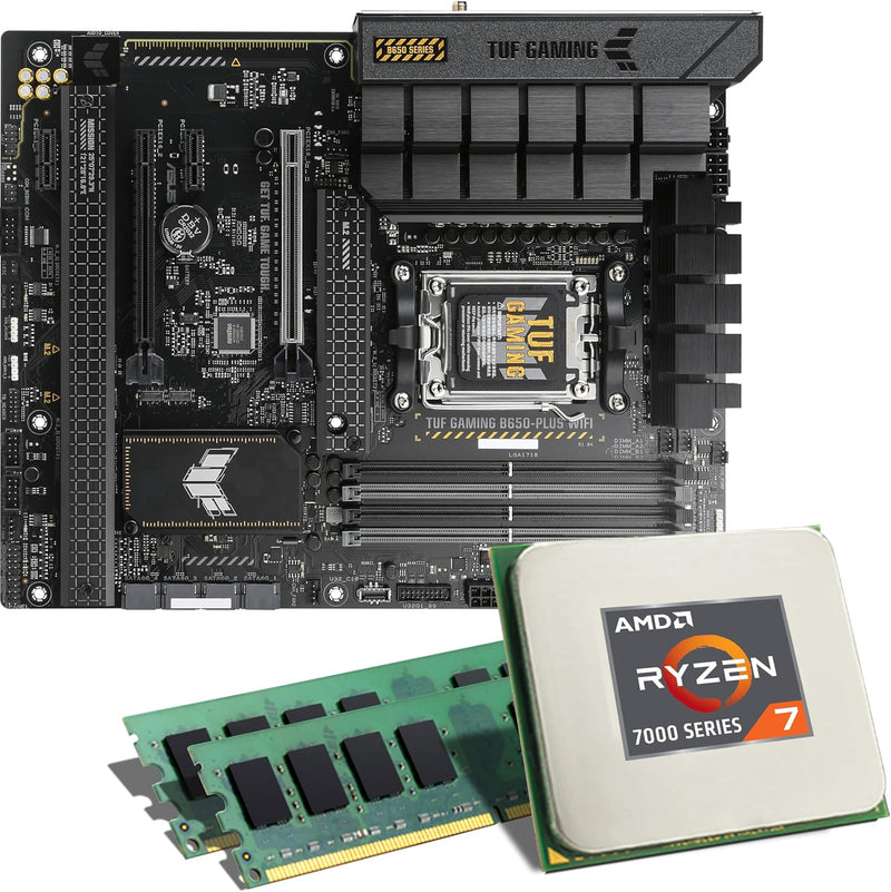 Mainboard Bundle | AMD Ryzen 7 7700, 8X 3800 MHz, 32 GB DDR5-RAM, ASUS TUF Gaming B650-PLUS WiFi, 3X