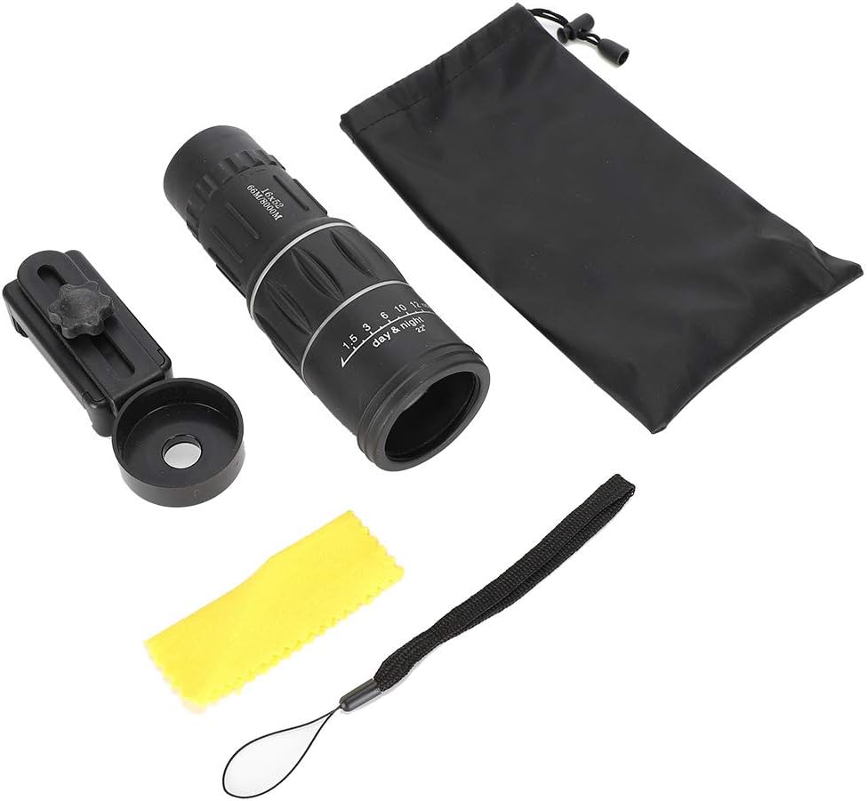 16X Monokulare, wasserdichte und Beschlagfreie HD-Kameraobjektiv-Monokulare mit Handyhalter, Hochlei