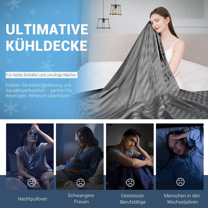 Elegear Kühldecke Sommerdecke - Japanische Arc-Chill 3.0 Kühlfasern Q-Max>0,5 doppelseitige Selbstkü