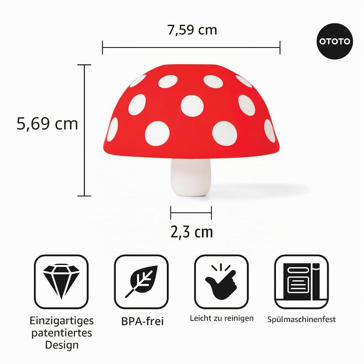 OTOTO Mushroom - Faltbarer kleiner Küchentrichter mit breiter Öffnung für Gläser. Flaschen Silikon 1
