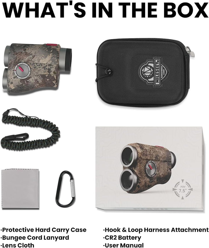 MiLESEEY 1000Yds/915m Laser Entfernungsmesser Jagd,Rotes oder Schwarzes Dual-Display,CR2-Batterie