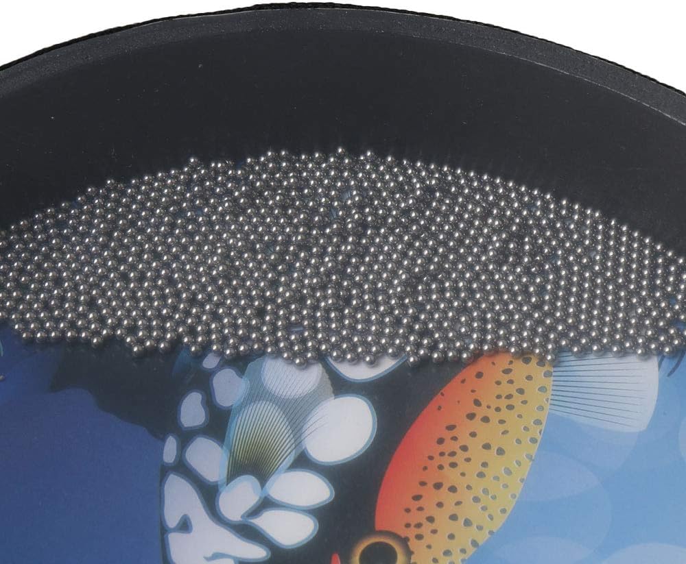 BQLZR 25,4 cm Ozeantrommel Hand Percussion Instrument Wave Bead Sea Sound Drum mit Fischmuster für