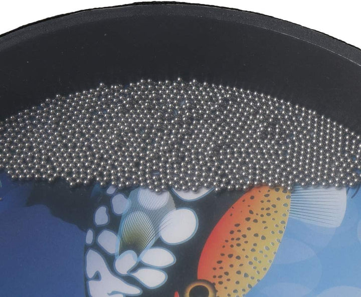 BQLZR 25,4 cm Ozeantrommel Hand Percussion Instrument Wave Bead Sea Sound Drum mit Fischmuster für
