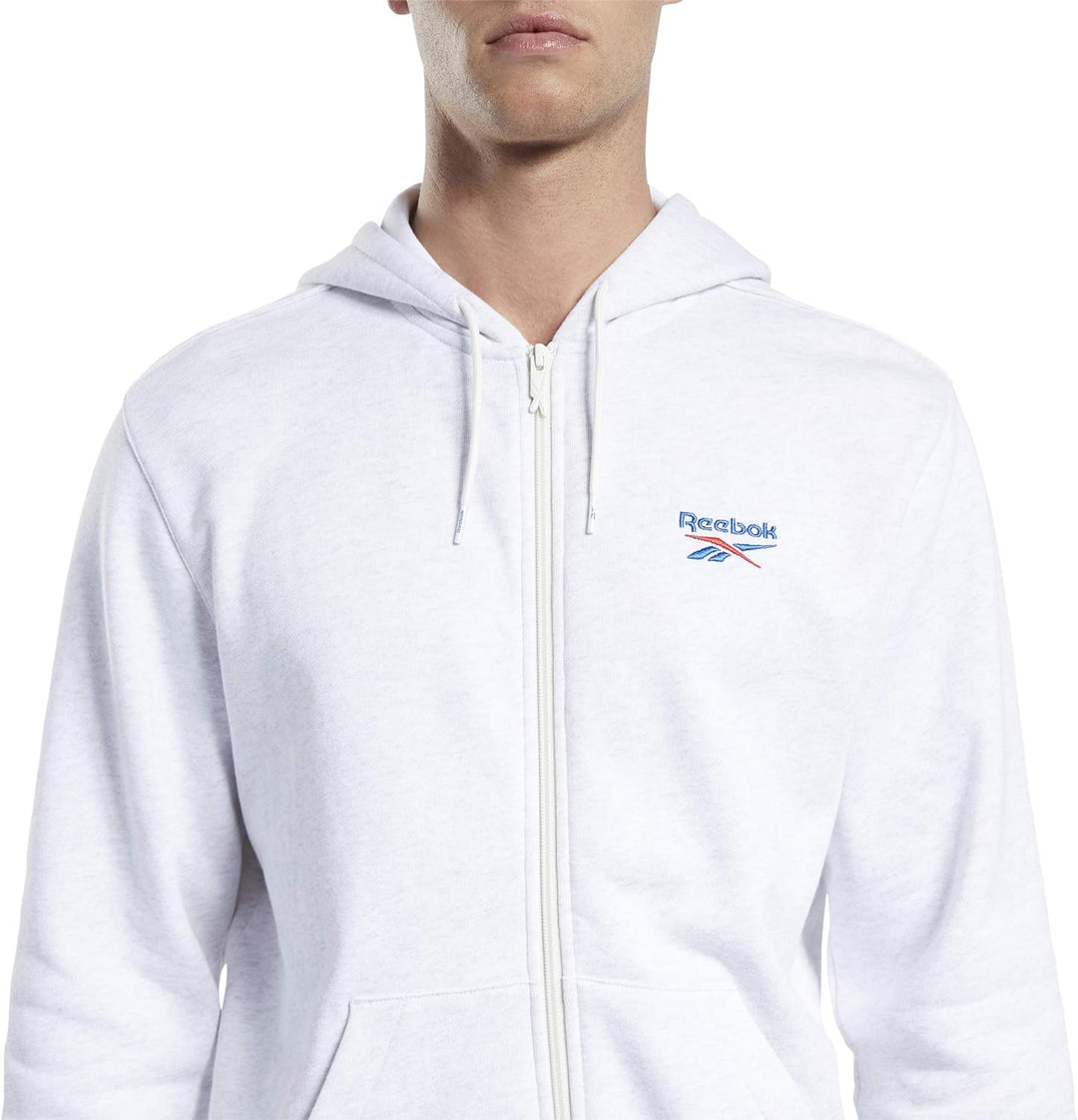 Reebok Herren Cl F Vector Fullzip Kapuzenpullover M Whtmel, M Whtmel