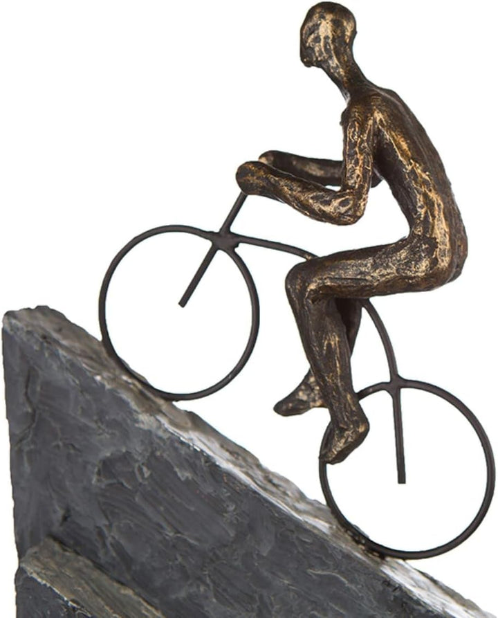Casablanca Deko Skulptur Figur - Fahrrad Fahren Rennrad Mountainbike - Poly/Metall - 28x33x13 cm