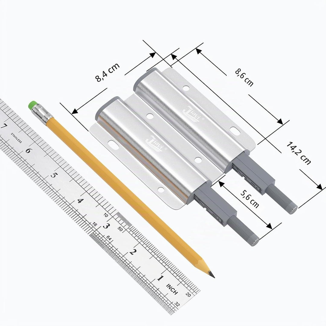 Drucktüröffner Doppelt Push to Open Magnet Jiayi 2 Stück Stark Schrank Türöffner Aluminium Drucköffn