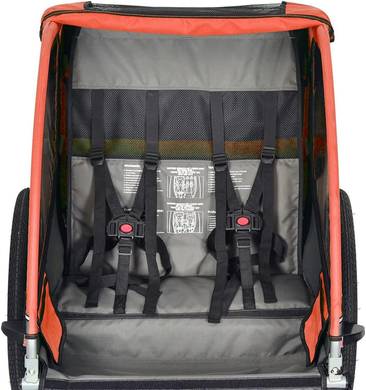 PAPILIOSHOP MOVER Anhänger Wagen und Kinderwagen für 1 oder 2 Kinder Orange, Orange