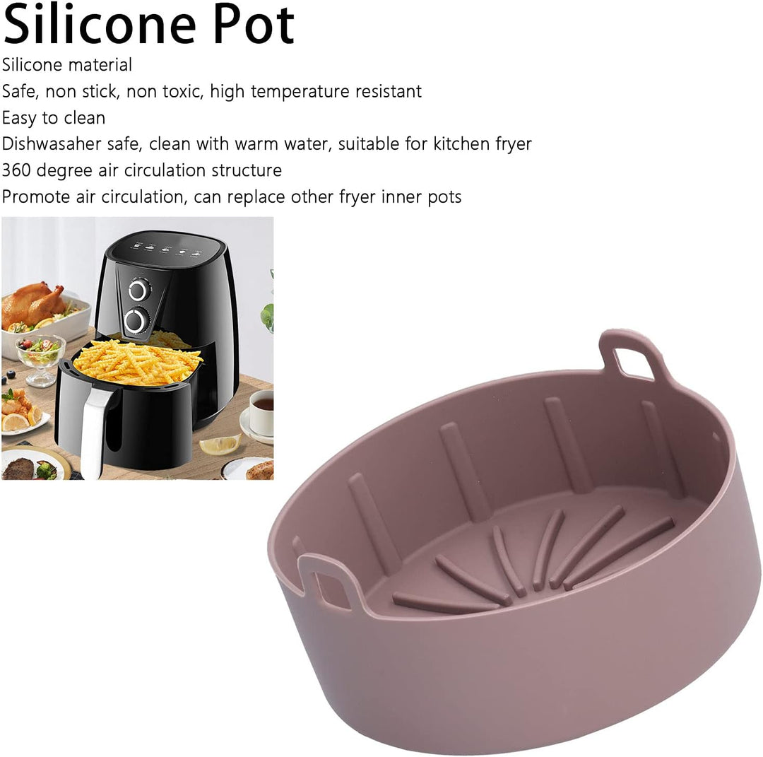 Heissluftfritteuse Silikon Topf, 16 cm ‑20℃‑220℃ Runder Wiederverwendbarer Elektrischer Fritteusenko