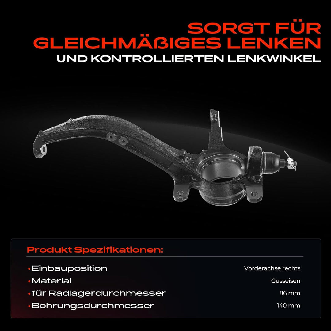 Achsschenkel Radaufhängun Vorne Rechts für Accord VII CL Tourer CM 2003-2008 51215-SDA-A01