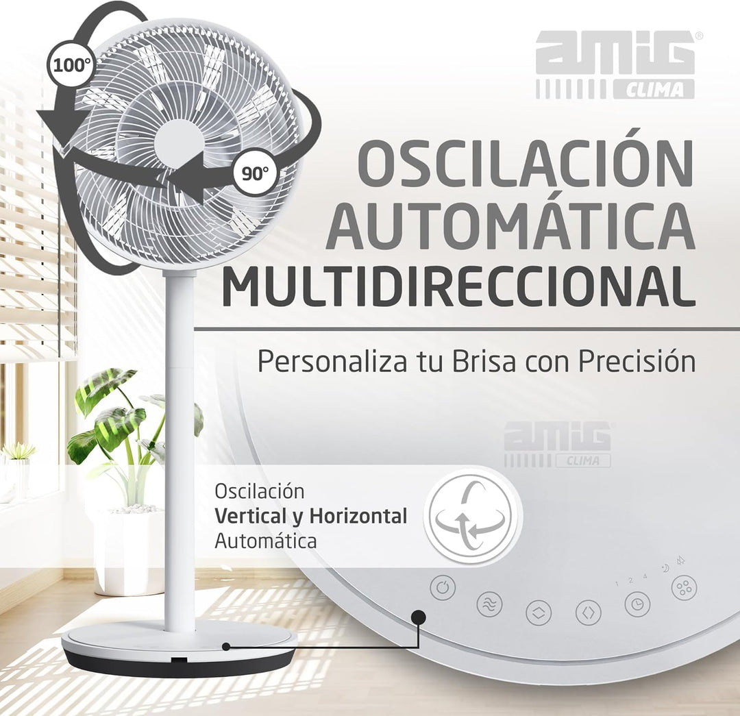 Amig - Tragbarer Ventilator GALAIR WIFI-01 Ultra Silence | Stand- oder Tischventilator | Sehr leise