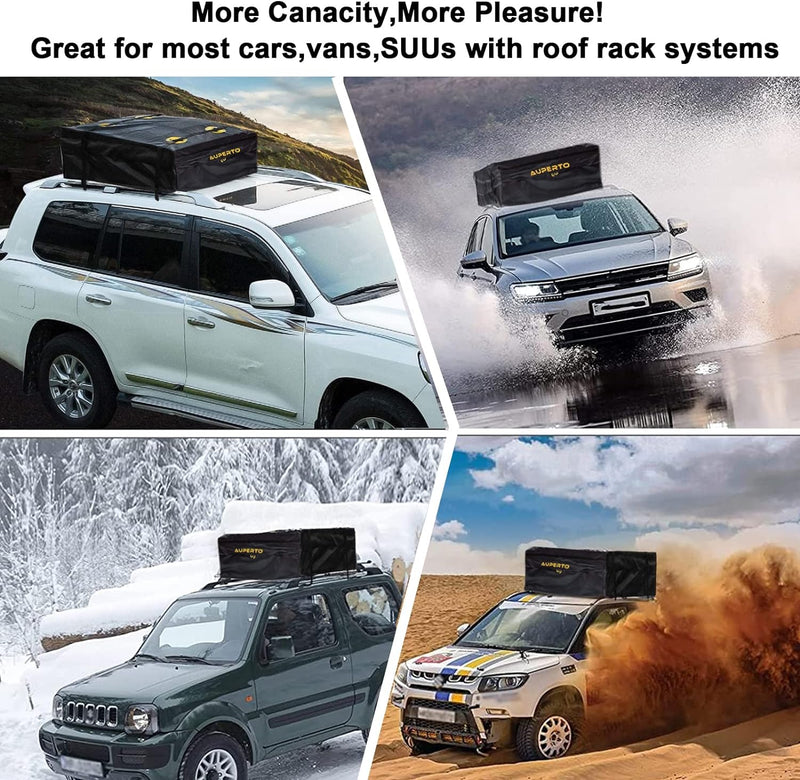 longziming Roof Box Foldable Roof Box 15 Cubic Feet Waterproof Car Storage Box for with or Without L