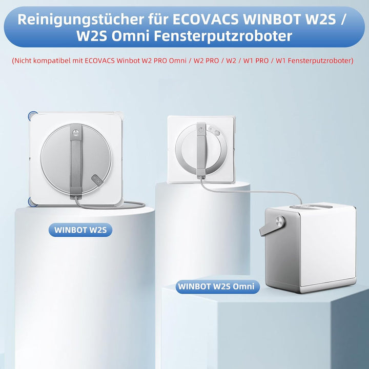 16 Stück Reinigungstücher für ECOVACS WINBOT W2S / W2S Omni Fensterputzroboter, Waschbares Mikrofase