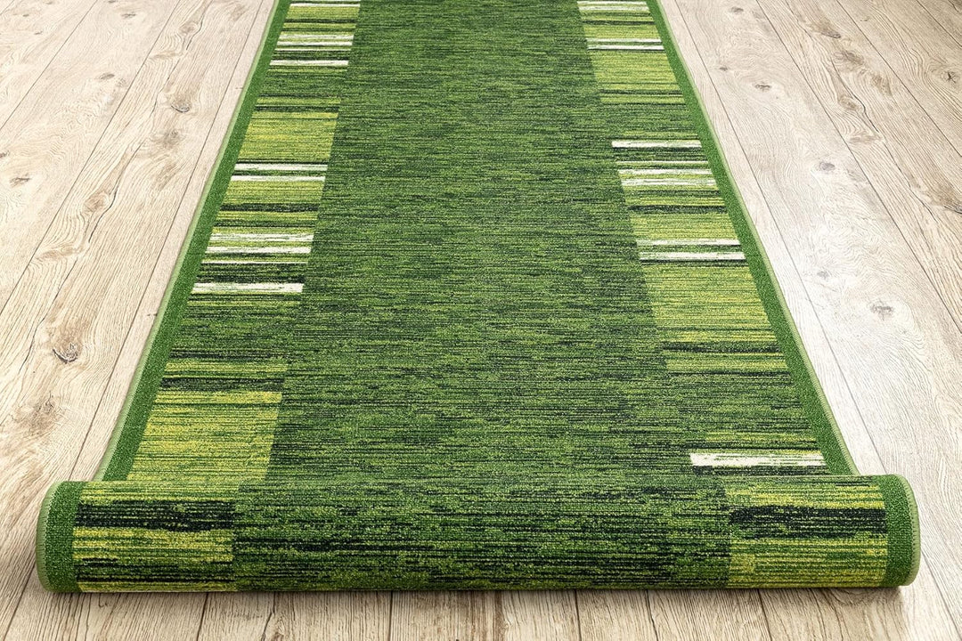 rugsx Antirutsch Teppichläufer Adagio grün - moderner Kurzflor für Küche, Flur & Wohnzimmer, Meterwa
