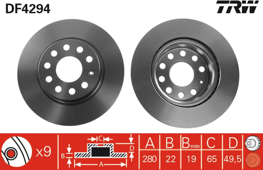 TRW Automotive AfterMarket DF4294 Bremsscheibe - (Paar)