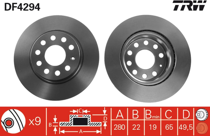 TRW Automotive AfterMarket DF4294 Bremsscheibe - (Paar)