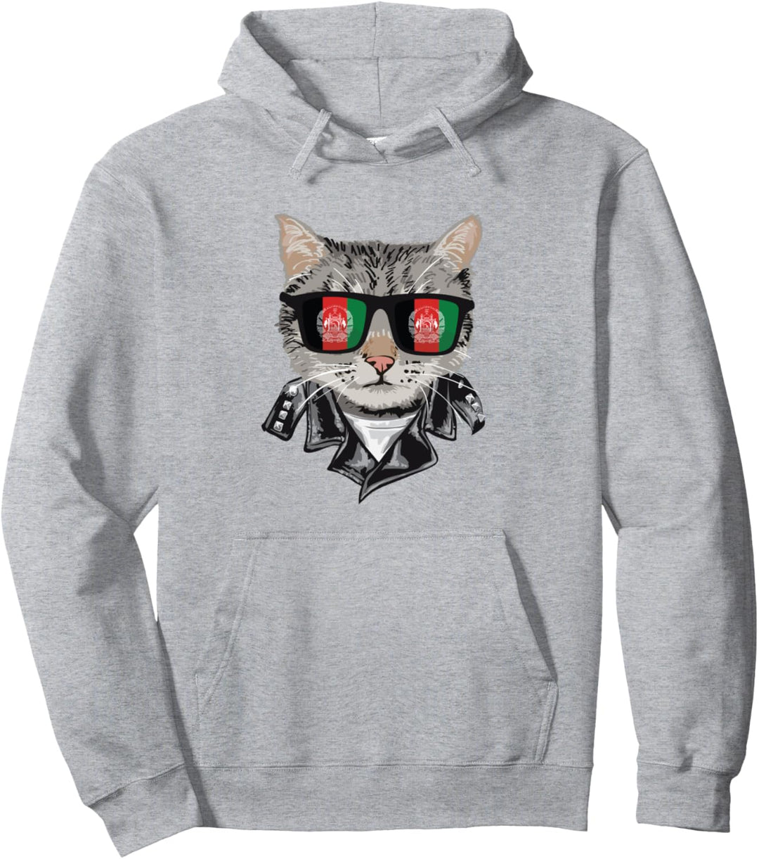 Sonnenbrille mit Afghanistan-Flagge, coole afghanische Katze Pullover Hoodie