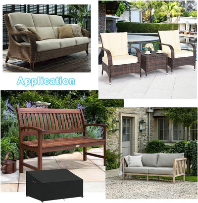 SanGlory Gartencouch Abdeckung für 2-3 Sitzer Loungesofa Outdoor Lounge Abdeckung Rattansofa Schutzh