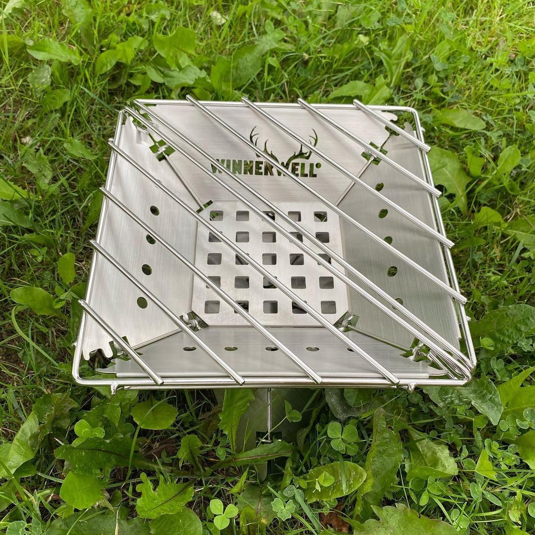 Winnerwell Flatfold Feuerstelle - Medium | Portable Edelstahl Feuer Pan