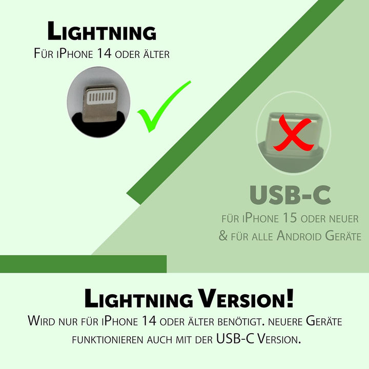 Retro Handyhörer für Apple iPhones mit Lightning (passender Adapter mit inbegriffen) in der Form ein