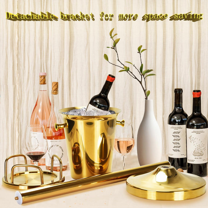 Eiskübel mit Ständer,Rostfreier Stahl hoher Eiskübel, Stehender Eiskübel 5L Wein Eiskübel Für Bars,