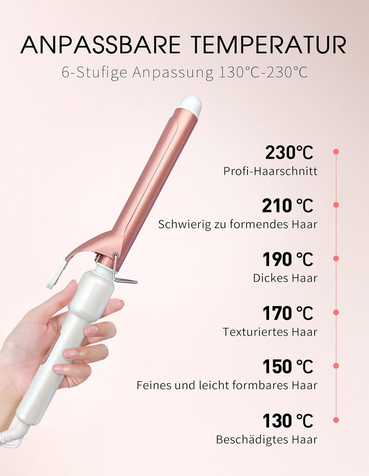 Lockenstab 1 Zoll, Reise-Lockenstab, Rosegold | Dual Voltage – Curling Iron &amp; Lockenstab für kurze H