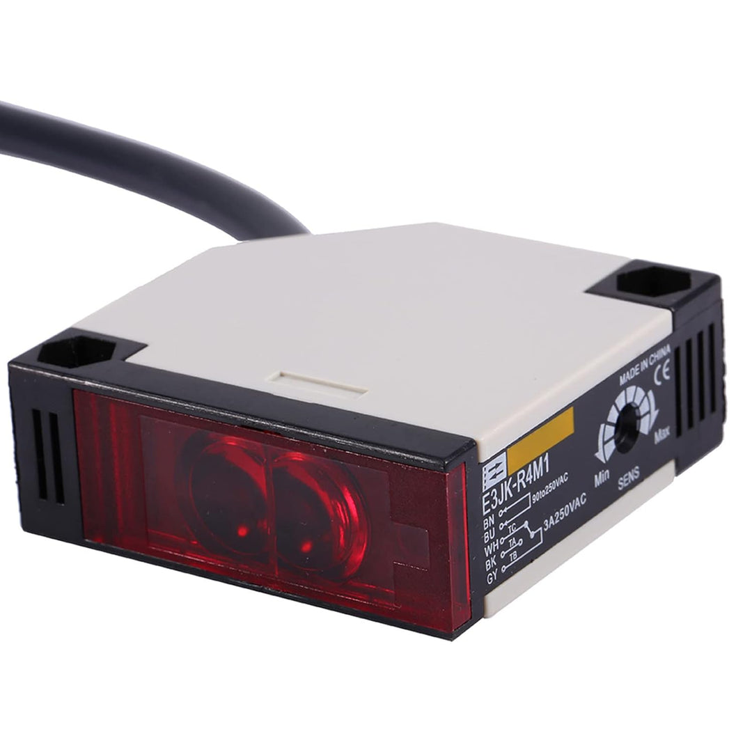 Photoelektrischer Sensor, AC 90-250 V 3 A E3JK R4M1 Sensor mit Spiegelreflexion Photoelektrisch, Mul