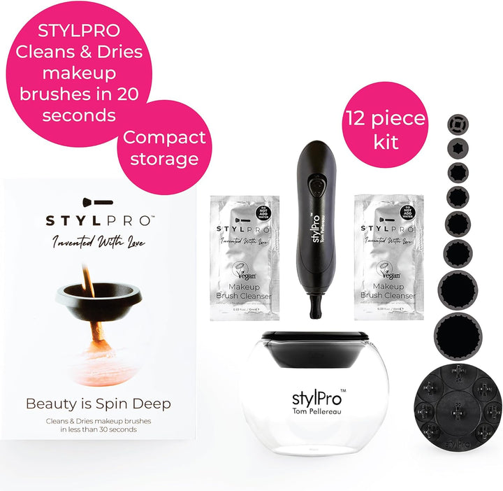 STYLPRO Elektrischer Make-up-Pinselreiniger & Trockner - Reinigt und trocknet gründlich in 30 Sekund
