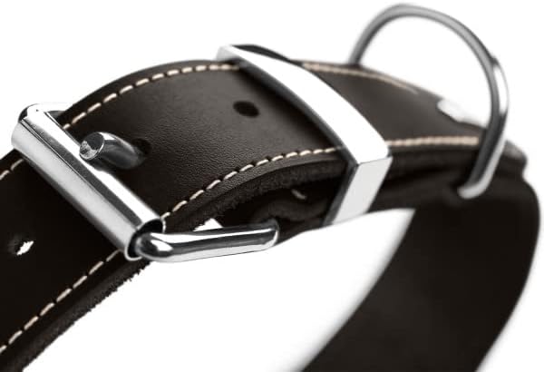 HUNTER AALBORG SPECIAL Hundehalsband, Leder, strapazierfähig, komfortabel, 60 (M-L), dunkelbraun dun